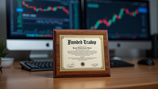 Elegant funded trader certificate plaque displaying trading achievement