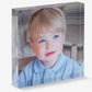 Acrylic block with a photo of a young child on a white background