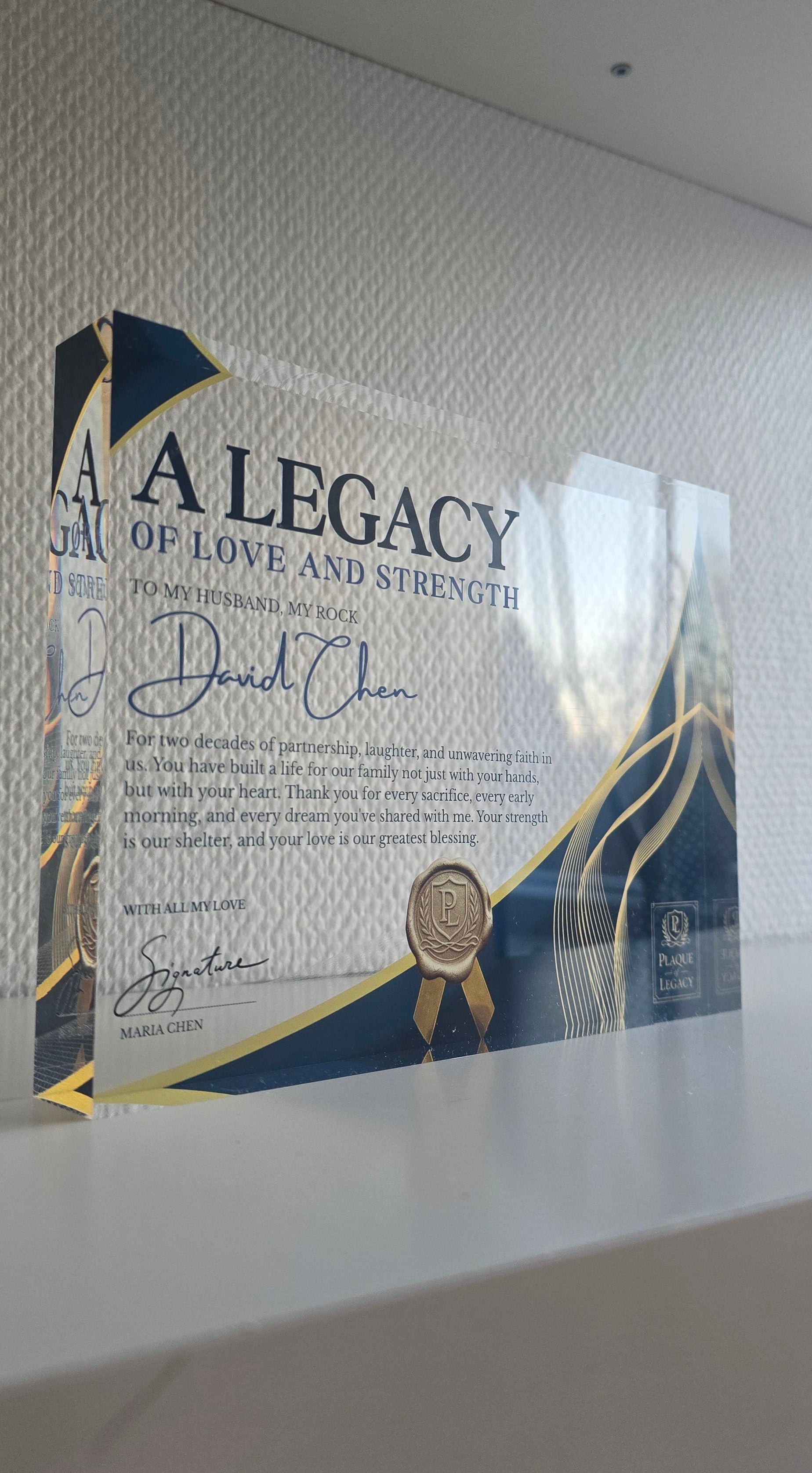 personalized acrylic citation plaque